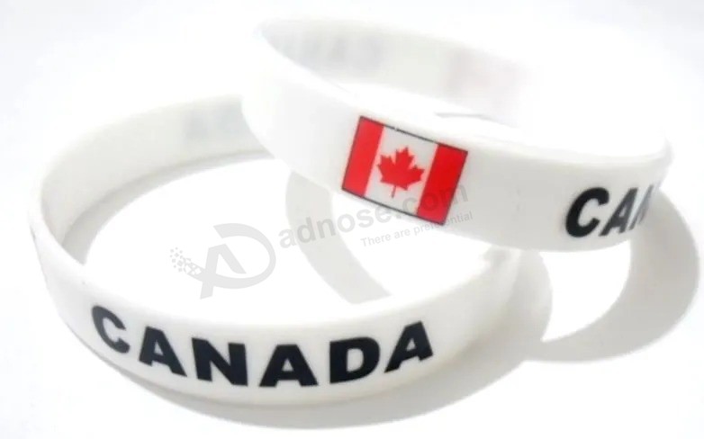 Hot Selling Silk Printing Logo Silicone Bracelet, Silicone Wristband