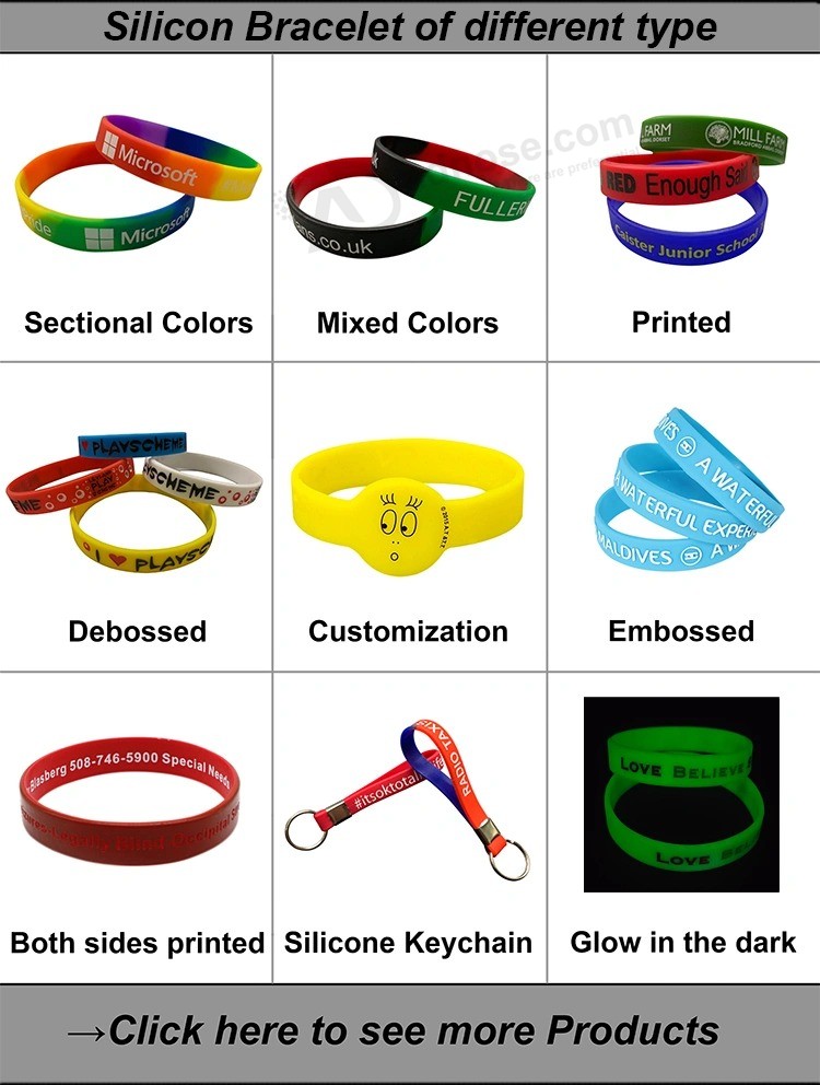 Wristband Custom Logo Size and Logo Elastic Silicone Wristband for Wristbands Sport