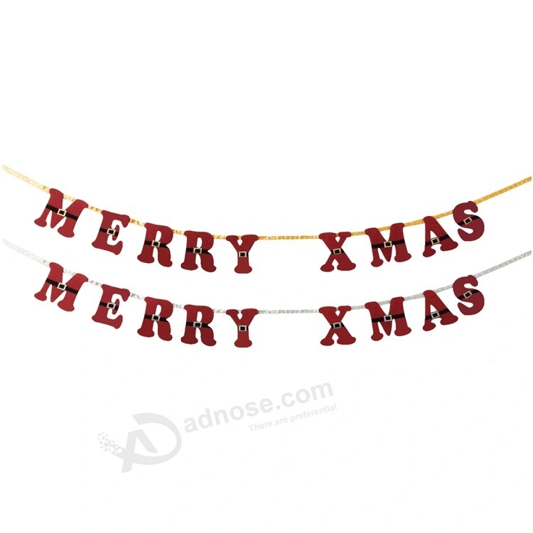 2021 Party Letter Hanging Bunting Felt Custom Merry Christmas Banner