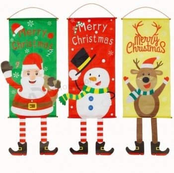 Banderas De Decoraciones De Navidad Fondo De Papá Noel Bandera Colgante De Bandera