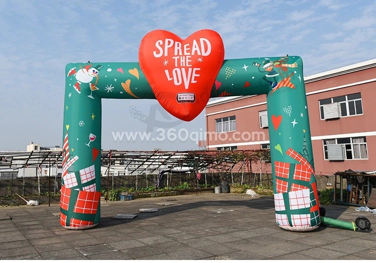 Customized Inflatable Arch with Heart for Decoration, Party, Event, Promotion