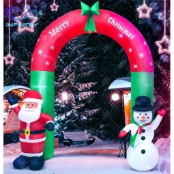 2.4m 8FT Gonflable Santa Arch Décoration Extérieure Noël Blow Up Santa Arch pour la publicité