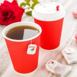 Tazza di carta da parete Ripple Tazza di carta da caffè ecologica con logo personalizzato colorato