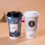 Eco 친절한 두 배 벽 종이컵 포장을 인쇄하는 각종 색깔 주문 로고