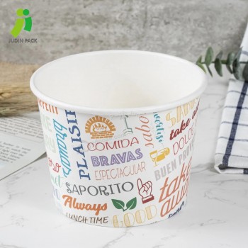 Venta al por mayor desechable con logotipo personalizado impreso vaso de papel de palomitas de maíz para acampar