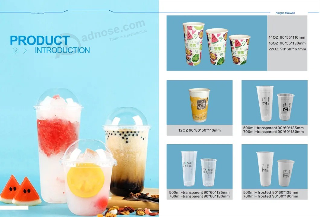 Custom Print Logo Transparent Hot / Cold Drink Cup Disposable Cups with Lid