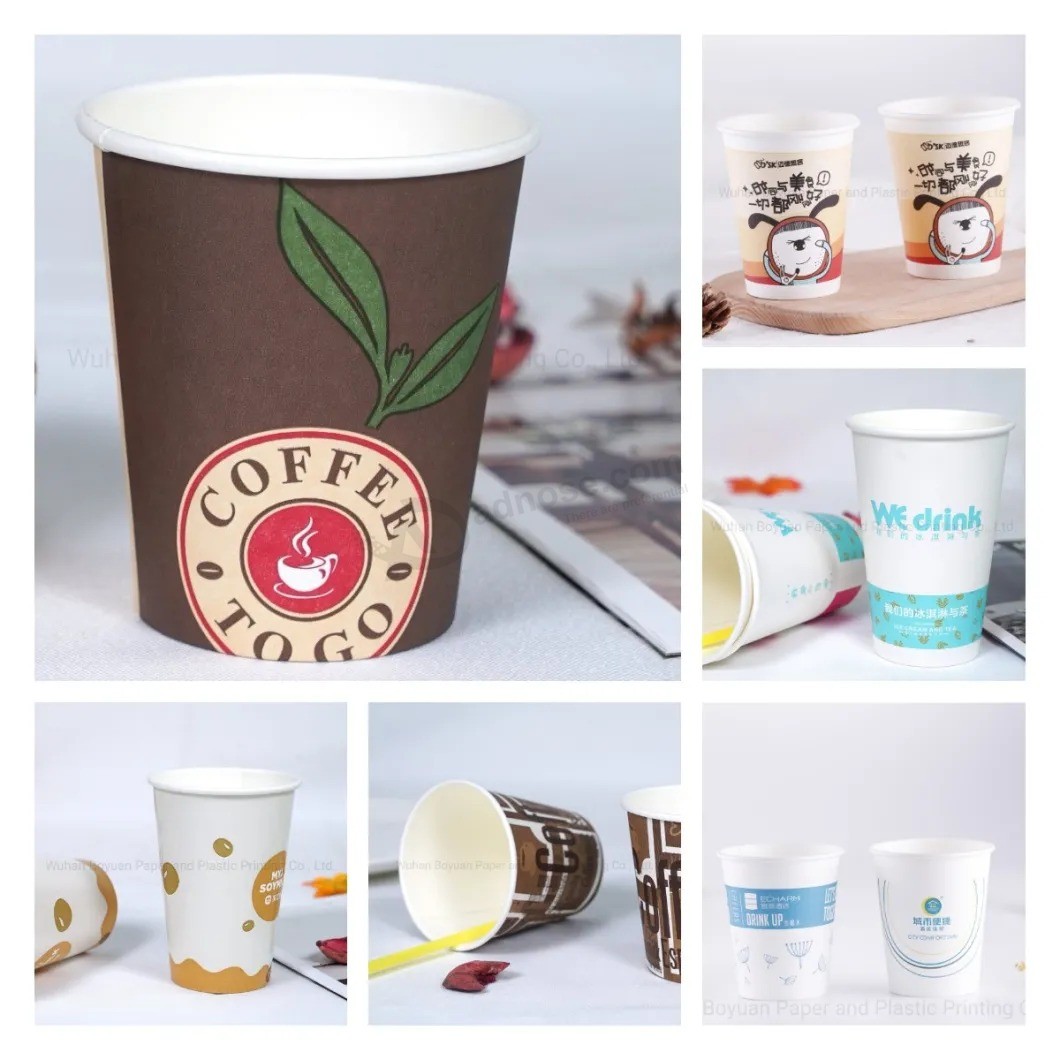 China Factory Custom Logo Disposable Hot Beverage Cups Without Lids