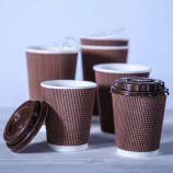 16oz 사용자 정의 로고 인쇄 리플 벽 종이컵 도매