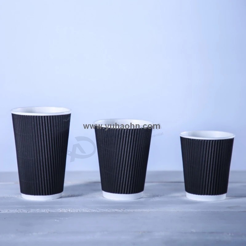 16oz Custom Logo Printing Ripple Wall Paper Cups Wholesales