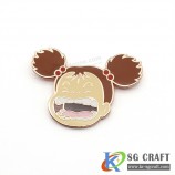 Vendita calda imitazione smalto duro Pin badge logo personalizzato colore oro nichelato carino bavero pin