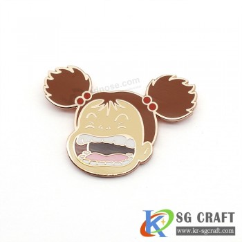 Vendita calda imitazione smalto duro Pin badge logo personalizzato colore oro nichelato carino bavero pin