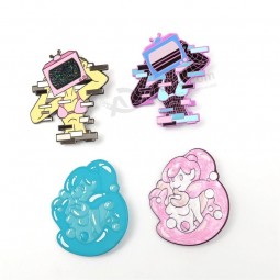 Di alta qualità Design Il Tuo Logo Lucido Glitter Risvolto Badge Pin
