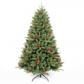 Yh2007 Fabrieksverkoop Goedkope Groene PVC Kerstboom met Dennenappel voor Kerstmisdecoratie