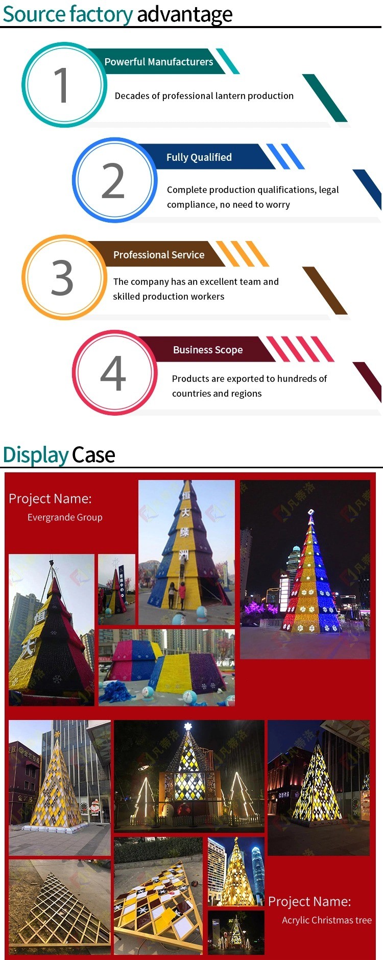 Artificial Giant 30FT LED 3D Motif Christmas Tree Mall Indoor & Outdoor