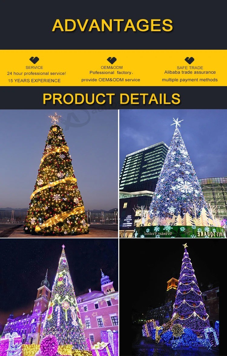 Outdoor Christmas Tree-Artificial Christmas Tree-Large Christmas Tree-Lighting Christmas Tree