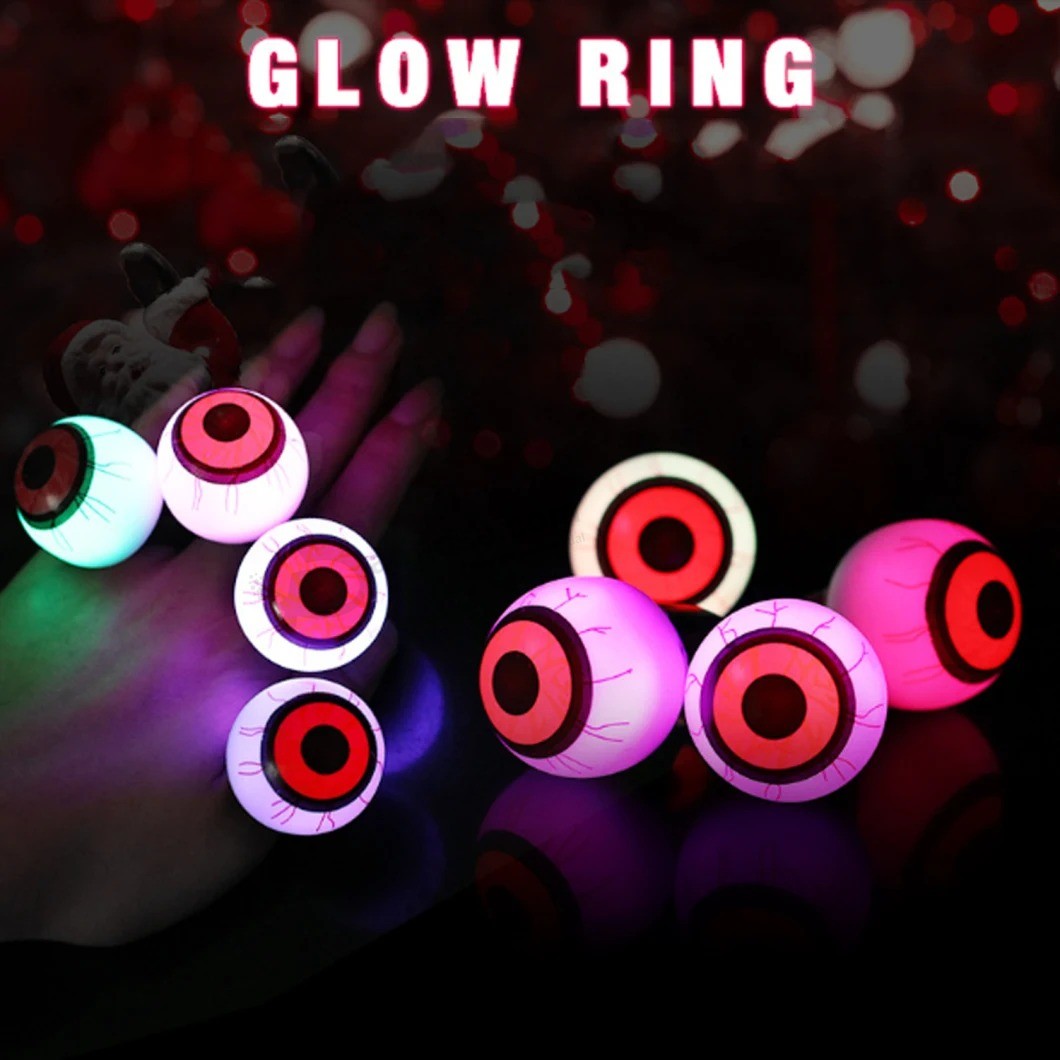 Halloween Flash Light Eyeball Ring Kid Party Favor Supply Gift