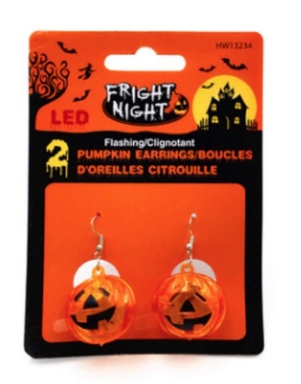Halloween Ornaments LED Earrings Festival Gifts Wholesale China Punk Jewelry Halloween LED Flashing Earrings