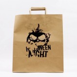 Sacs de fête en papier Halloween 100 % recyclé Papier kraft Bravo Sport Halloween Trick or Treat Goody Gags Cadeau en papier brun