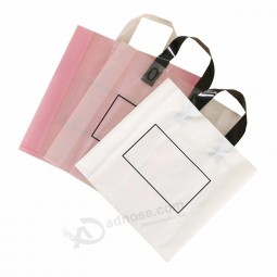 Logo bedruckter Griff Shopping Plastiktüte mit gestanztem Griff