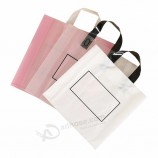 Logo stampato maniglia shopping sacchetto di plastica con maniglia fustellata