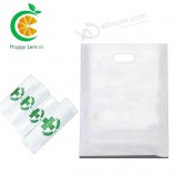 100 % biodégradable Compostable PLA Conception personnalisée Impression de logo Sac à provisions en plastique biodégradable découpé bon marché