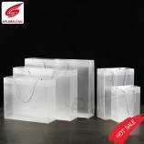 Logo imprimé en vinyle corde poignée Sac en plastique PP dur