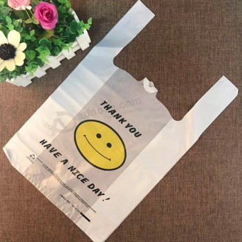 LDPE HDPE 투명 맞춤형 로고 인쇄 생분해성 티셔츠 비닐 백