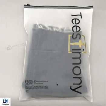 Individuelles Logo bedruckte Kunststoff-Reißverschluss-Taschen Kleidung Kleiderverpackung Tasche