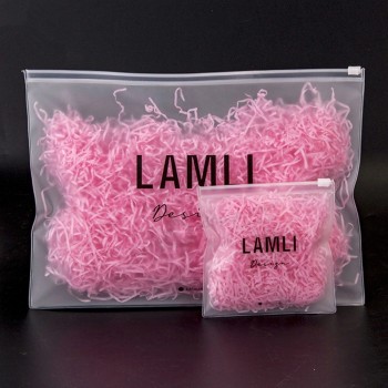 Logo personalizzato serigrafia smerigliato EVA Zip Lock sacchetti di plastica per l'imballaggio costumi da bagno Bikini gioielli abbigliamento