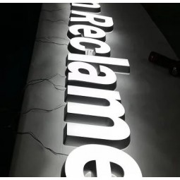 앞면과 뒷면에 불이 들어온 아크릴 사인 빛나는 옥외 광고 편지
