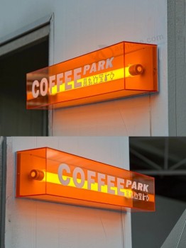 Acrylic Plate LED Color Neon Acrylic Door Sign Board Custom Luminous Word Light Box Display Box Outdoor Billboard
