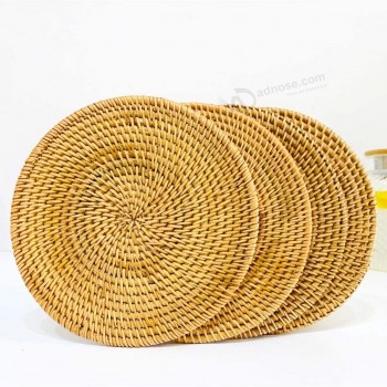 Sets de table en rotin faits à la main Sets de table de cuisine Sets de table tissés Tapis résistants à la chaleur Tapis isolants pour table à manger de cuisine