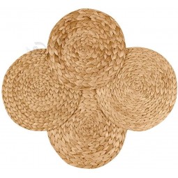 Napperon en jacinthe d’eau naturelle Tapis tissés ronds pour cuisine Table à manger Fête