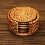 Posavasos de ratán Tapete de taza de café ecológico hecho a mano Tapete de taza de té Tetera Mantel individual de vid