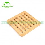 Alfombrillas de mesa de comedor de madera de bambú con logotipo