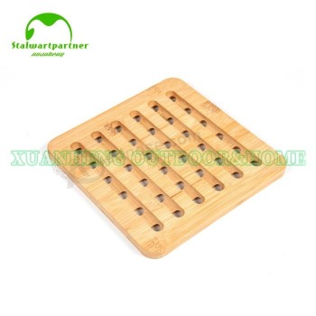 Bamboe Houten Hot Pot Eettafel Matten met logo