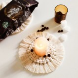 Homechoice Rattan Cup Sottobicchieri Tappetino da tavolo da pranzo Supporto per isolamento termico Lino tessuto a mano Vimini Drink Coaster Tovagliette