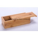 Grabado personalizado Logotipo Cajón de almacenamiento Joyería Regalo Caja de madera de bambú