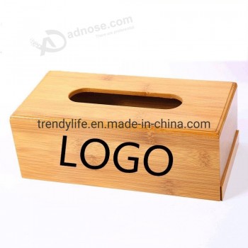 Taschentuch Box Werbung Desktop Bambus Holz Schublade Boden Box kreativ Auto Zuhause Schublade Box Gravur Logo Hersteller