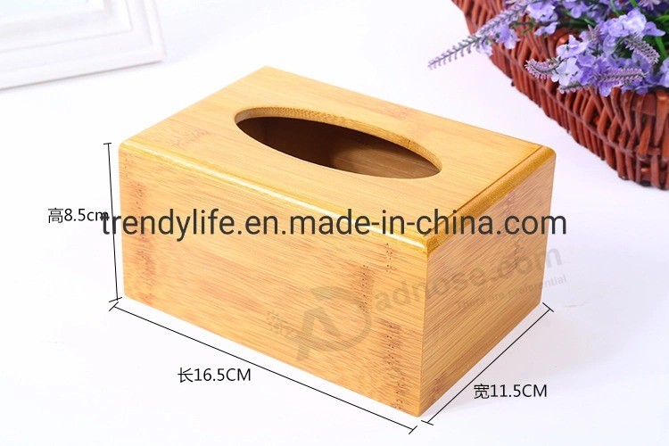 Tissue Box Advertising Desktop Bamboo Wooden Drawer Bottom Box Creative Car Home Drawer Box Engraving Logo Manufacturer