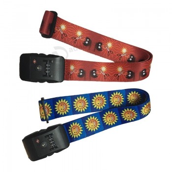 Aangepaste Logo Verstelbare Reistas Riemen Koffer Bagage Riem Riemen met Tsa Lock
