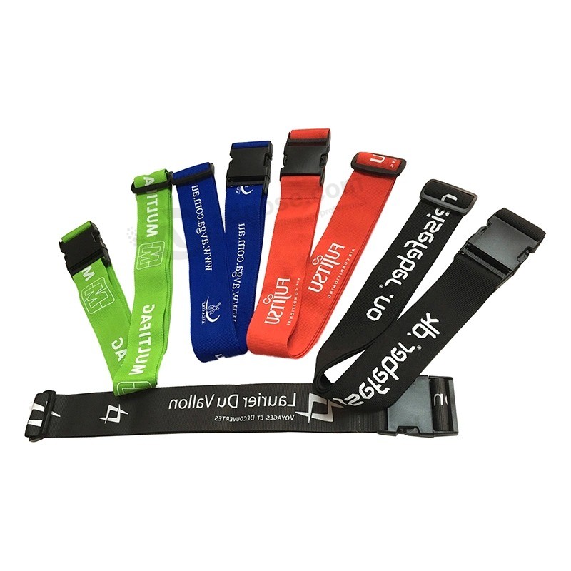 Custom Logo Adjustable Travel Bag Straps Suitcase Luggage Belt Straps with Tsa Lock