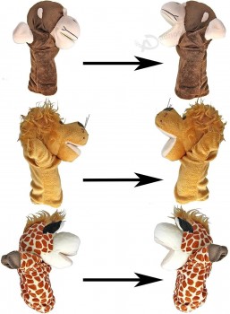 Giocattoli per bambole animali Giocattoli interattivi per bambini Puntelli per prestazioni di burattini Giocattoli di peluche a mano Logo OEM per bambini all'ingrosso