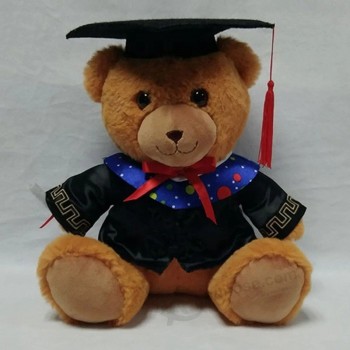 25cm Logo Aangepaste Afstuderen Mascotte Pluche Dier Teddybeer Knuffels