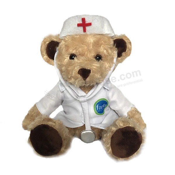 Custom Logo Promotional Gift Plush Teddy Bear Stuffed Animal Soft Toy in Hoodie