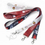 Logo personnalisé promotionnel Cou en nylon Sublimation Impression par transfert chauffé Lanière en polyester avec porte-carte d’identité