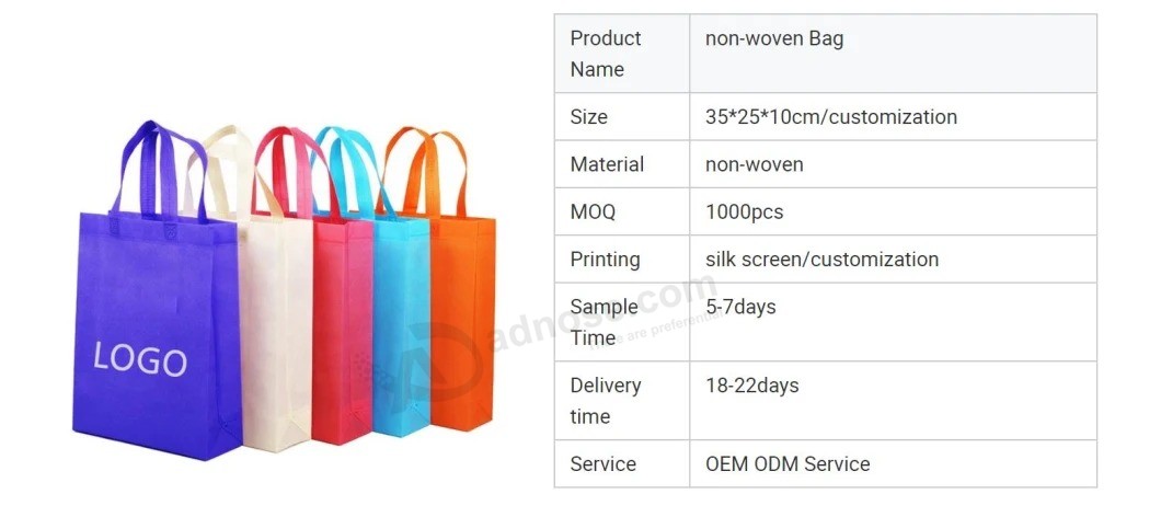 Customized Logo Printing High Quality Cheap Handle Non Woven Shopping Bag