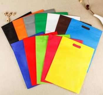 Vente en gros de logo personnalisé respectueux de l’environnement D-Cut non tissé sac plat
