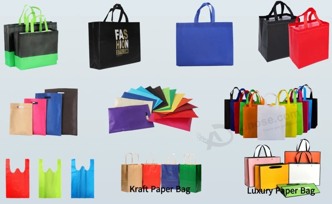 Eco Friendly Recyclable Biodegradable Customized Print Logo Promotional Non Woven Bag PP Non Woven Packaging Bagfashion Laser Shopping Bag Foldable Eco Grocery