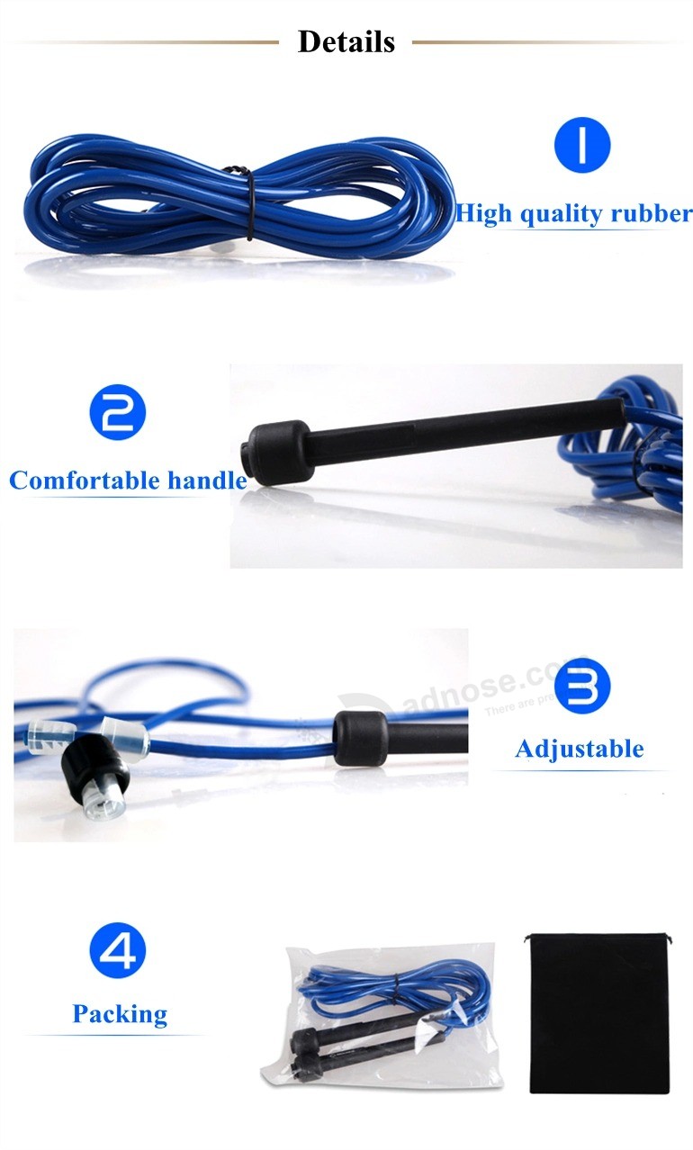 Adjustable Length Custom Logo Speed PVC Skipping Jump Rope Fitness